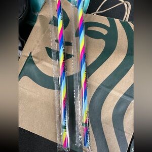 2x Starbucks limited edition reusable straws